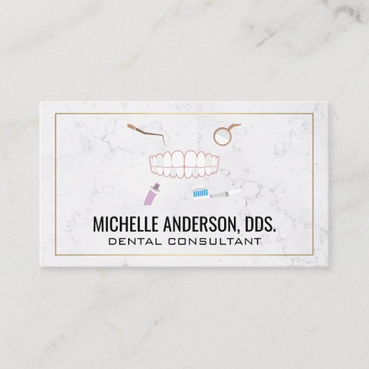 Tanden en tandheelkunde | Marmer Visitekaartje (Voorkant)