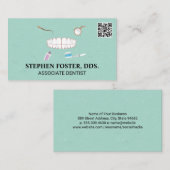 Tanden en tandheelkundig gereedschap | QR-code-Vis Visitekaartje (Voorkant / Achterkant)