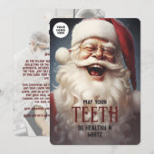 Tanden Gezonde Witte Kerstman Glimlach Tandarts Be Feestdagenkaart (Voorkant / Achterkant)