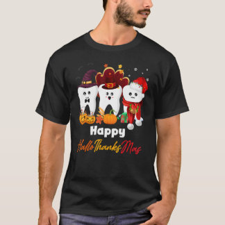 Tanden HalloThanksMas Halloween Thanksgiving Chris T-shirt