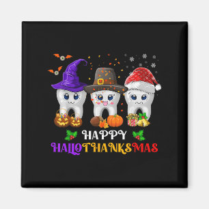Tanden Hallothanksmas Halloween Thanksgivingstak K Magneet