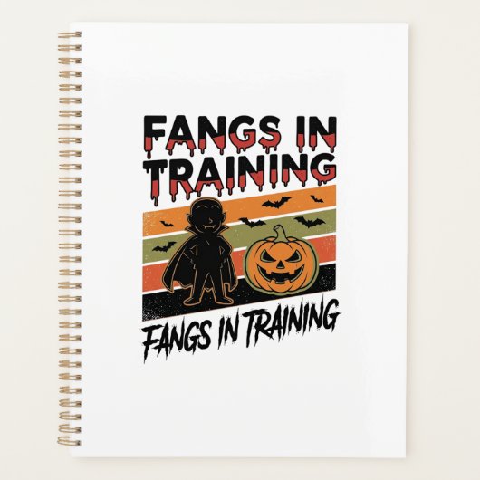 Tanden in Opleiding Grappig Vampier Halloween Shir Planner (Voorkant)