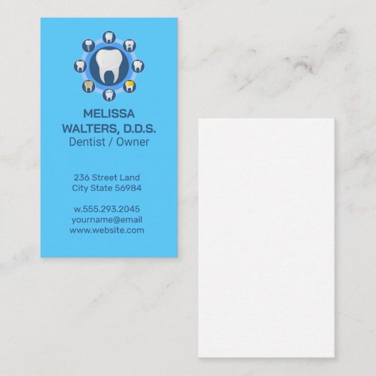 Tanden in Verschillende Behandelingen | Tandarts Visitekaartje (Voorkant / Achterkant)