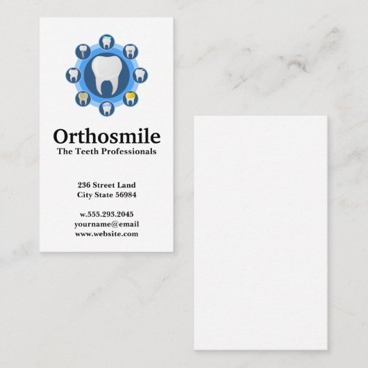 Tanden in verschillende stadia | Tandheelkundig Visitekaartje (Voorkant / Achterkant)