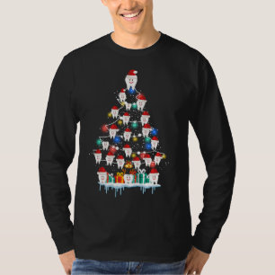 Tanden Kerstboom Grappig Tandheelkundig Cadeau Voo T-shirt