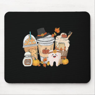 Tanden Koffie Herfst Tandheelkundige Pompoen Latte Muismat
