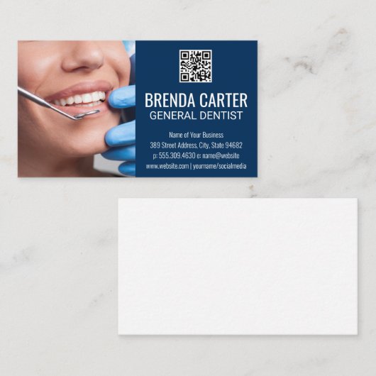 Tanden reinigen | QR Scan Code Visitekaartje (Voorkant / Achterkant)