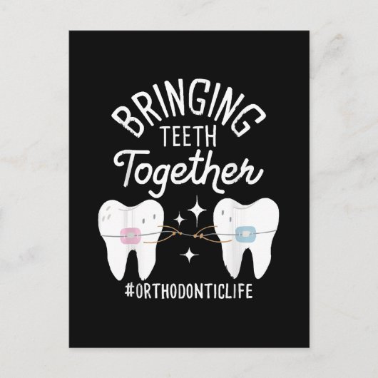 Tanden samenbrengen - Orthodontist Feestdagenkaart (Voorkant)