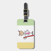 Tandenassistent met tandenborstel bagagelabel (Voorkant verticaal)