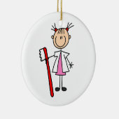 Tandenassistent met tandenborstel keramisch ornament (Rechts)