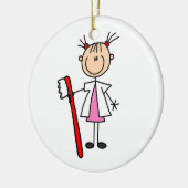 Tandenassistent met tandenborstel keramisch ornament (Links)