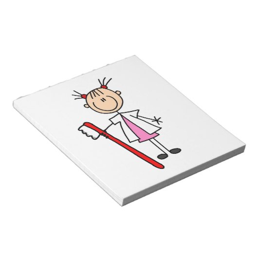 Tandenassistent met tandenborstel notitieblok (Schuin)