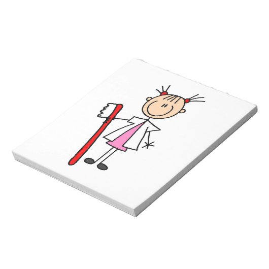 Tandenassistent met tandenborstel notitieblok (Linkerzijde)