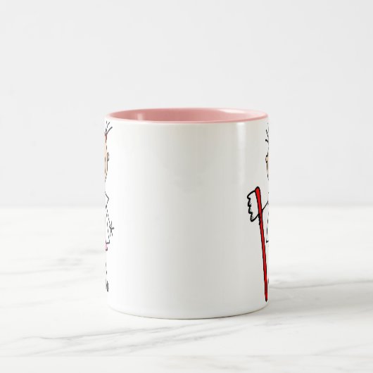 Tandenassistent met tandenborstel tweekleurige koffiemok (Center)