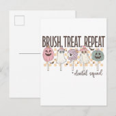 Tandenborstel Behandel Herhaal Tandarts Team Grapp Uitnodiging Briefkaart (Voorkant / Achterkant)