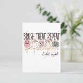 Tandenborstel Behandel Herhaal Tandheelkundig Team Uitnodiging Briefkaart (Staand voorkant)