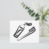 Tandenborstel en plakken briefkaart (Staand voorkant)