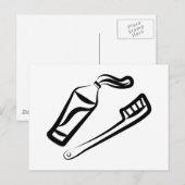 Tandenborstel en plakken briefkaart (Voorkant / Achterkant)