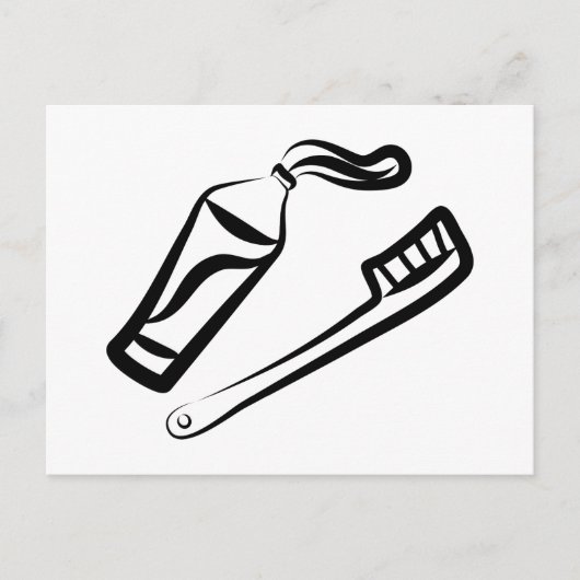 Tandenborstel en plakken briefkaart (Voorkant)