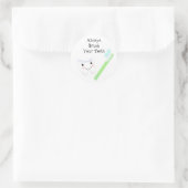 Tandenborstel en tand Cute Dental Reminder Ronde Sticker (Tas)