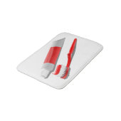 Tandenborstel en tandpasta badmat (Gekanteld)