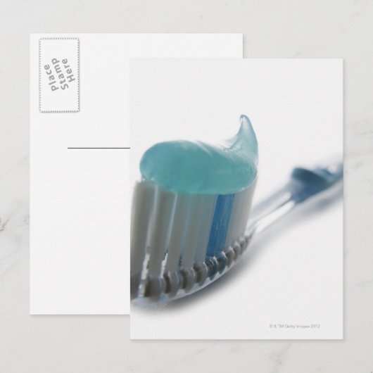 Tandenborstel en tandpasta briefkaart (Voorkant / Achterkant)
