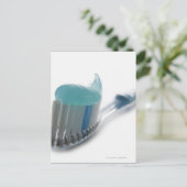 Tandenborstel en tandpasta briefkaart (Staand voorkant)