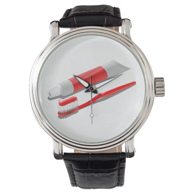 Tandenborstel en tandpasta horloge (Voorkant)