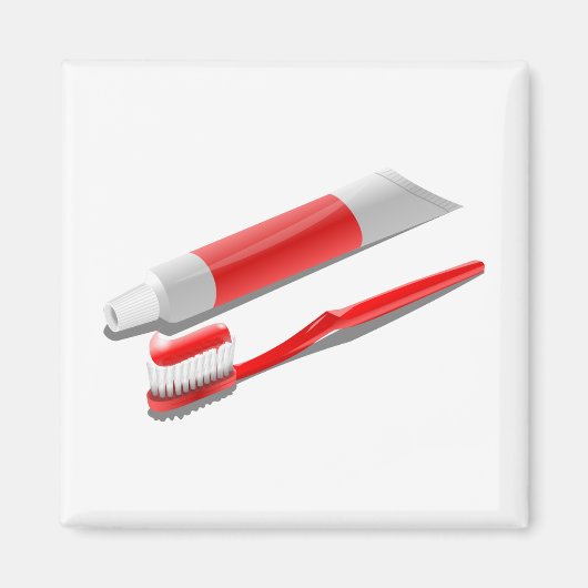 Tandenborstel en tandpasta magneet (Voorkant)