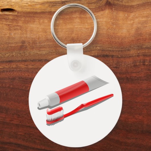 Tandenborstel en tandpasta sleutelhanger (Voorkant)