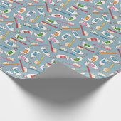 Tandenborstel- en tandpasteatpatroon cadeaupapier (Hoek)