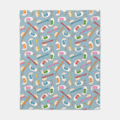 Tandenborstel- en tandpasteatpatroon fleece deken (Voorkant)