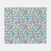 Tandenborstel- en tandpasteatpatroon fleece deken (Voorkant (Horizontaal))