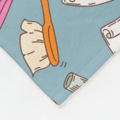 Tandenborstel- en tandpasteatpatroon fleece deken (Hoek)