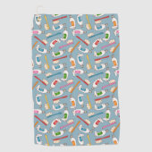 Tandenborstel- en tandpasteatpatroon golfhanddoek (Voorkant)