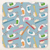 Tandenborstel- en tandpasteatpatroon kartonnen onderzetters (Voorkant)