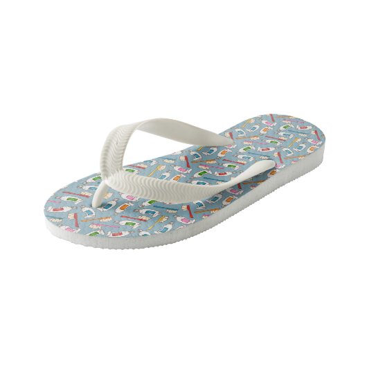 Tandenborstel- en tandpasteatpatroon kinder teenslippers (Schuin)
