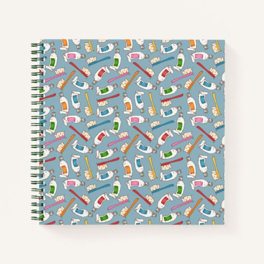 Tandenborstel- en tandpasteatpatroon notitieboek (Voorkant)