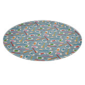 Tandenborstel- en tandpasteatpatroon snijplank (Hoek)