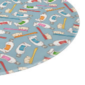 Tandenborstel- en tandpasteatpatroon snijplank (Hoek)