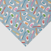 Tandenborstel- en tandpasteatpatroon tissuepapier