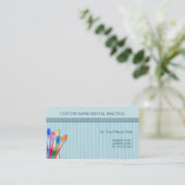 Tandenborstel strepen visitekaartje (Staand voorkant)