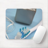 Tandenborstel, tandpasta en floss. muismat (Met muis)