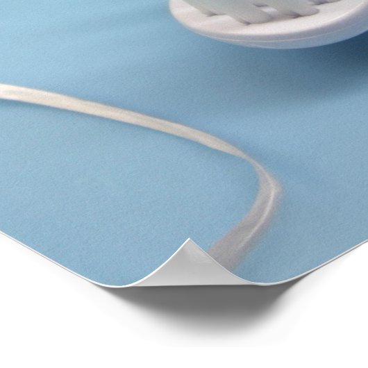 Tandenborstel, tandpasta en floss. poster (Hoek)