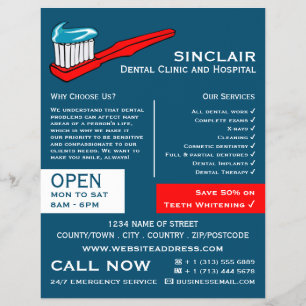 Tandenborstel & Tandpasta, Tandheelkunde, Tandarts Flyer