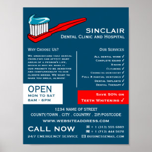 Tandenborstel & Tandpasta, Tandheelkunde, Tandarts Poster