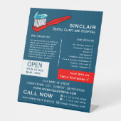 Tandenborstel & Tandpasta, Tandheelkunde, Tandarts Reclamebord Met Voetstuk (Voorkant)