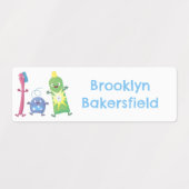 Tandenborstel tandpasta tandzijde gepersonaliseerd labels (Design 2)