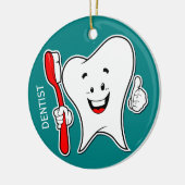 Tandenborsteldesentist Ornament van keramische sto (Links)