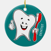 Tandenborsteldesentist Ornament van keramische sto (Achterkant)